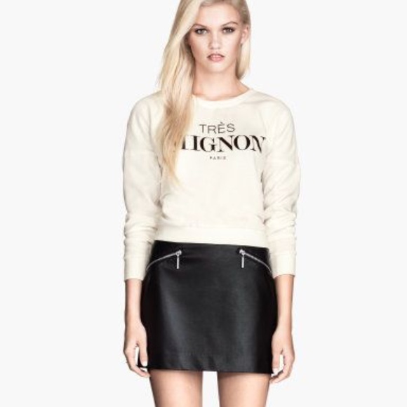 H&M Faux Leather Mini w/ Zippers | S 8 (Fit 2-4) - Picture 1 of 8
